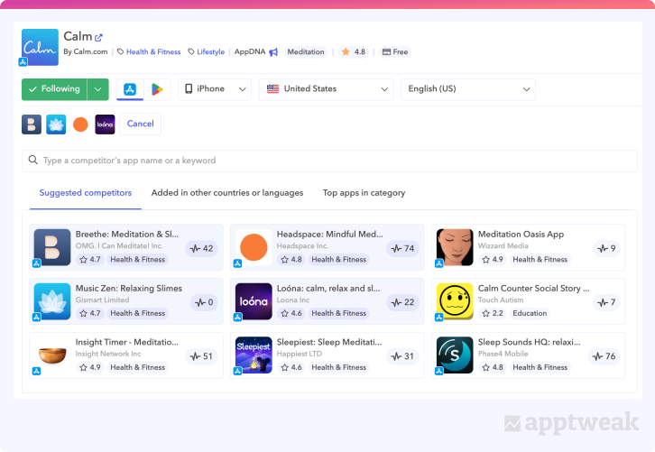 Atlas helps you identify your nearest app neighbors on the app stores.